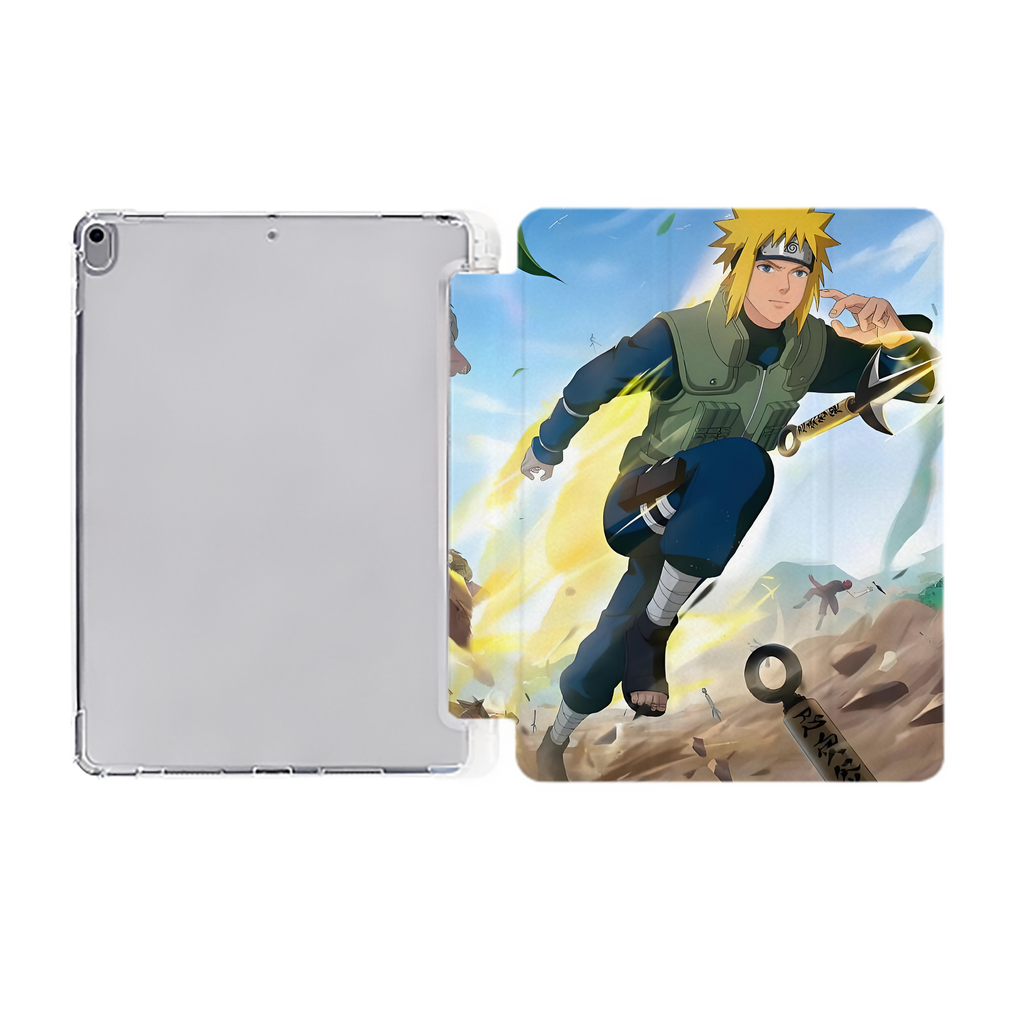 （画像用） NARUTO -ナルト- NARUTO -ナルト- 疾風伝 IPad ケース ペン収納付き 三つ折りスタンド PUレザー×シリコン 対応機種9.5/10.5/10.9インチ